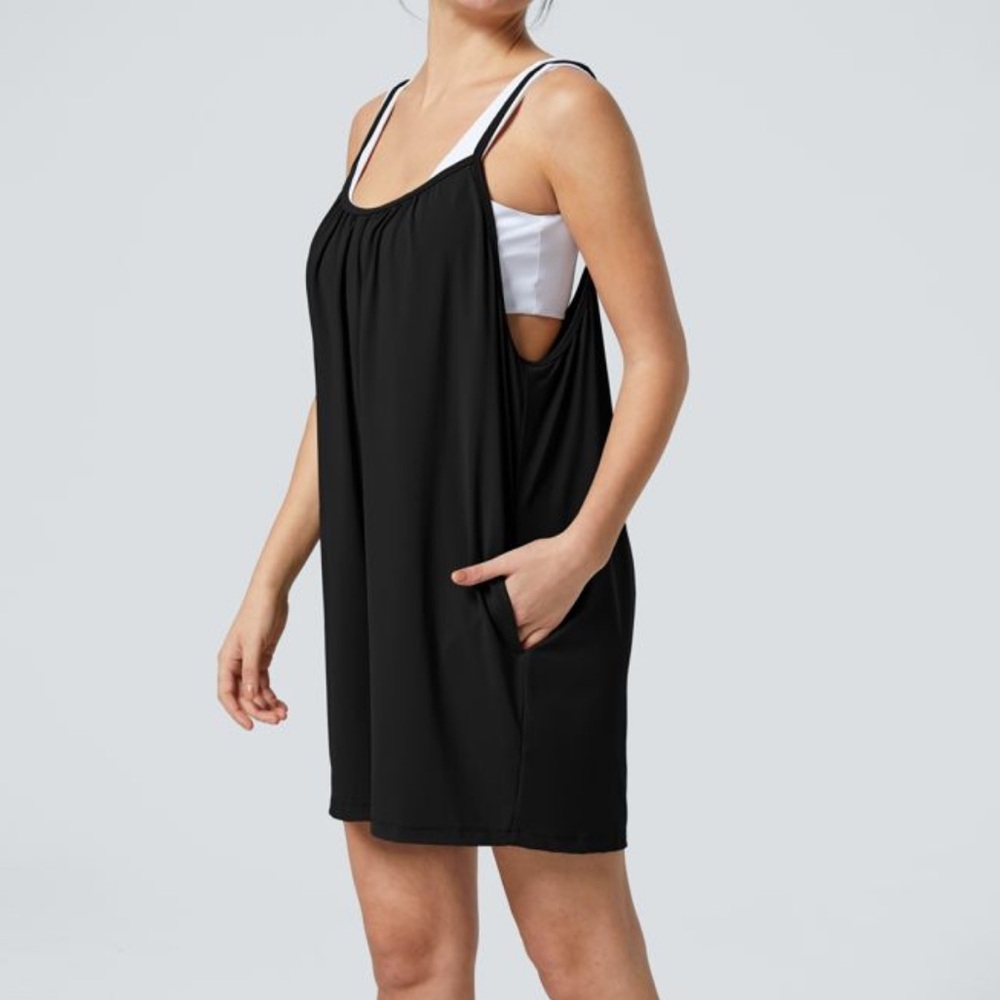 Halara Spaghetti Pocket Solid Wide Leg Casual Jum… - image 4